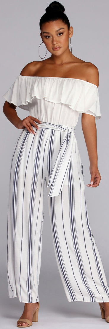 Fluttery Feels Striped Jumpsuit will help you dress the part in stylish holiday party attire, an outfit for a New Year’s Eve party, & dressy or cocktail attire for any event.