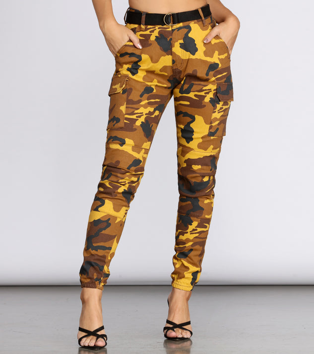 Step It Up Camo Cargo Pants for 2022 festival outfits, festival dress, outfits for raves, concert outfits, and/or club outfits