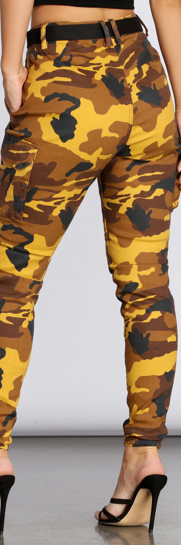 Step It Up Camo Cargo Pants for 2022 festival outfits, festival dress, outfits for raves, concert outfits, and/or club outfits