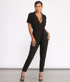 Short Sleeve Tie Waist Utility Jumpsuit will help you dress the part in stylish holiday party attire, an outfit for a New Year’s Eve party, & dressy or cocktail attire for any event.