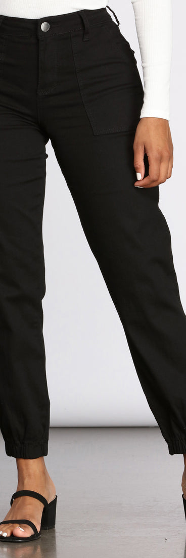 Casual Chic Vibe Twill Joggers for 2023 festival outfits, festival dress, outfits for raves, concert outfits, and/or club outfits