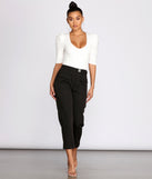 High Waist Utility Cargo Pants is a trendy pick to create 2023 festival outfits, festival dresses, outfits for concerts or raves, and complete your best party outfits!