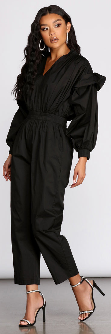 Jump The Gun Puff Sleeve Jumpsuit provides a stylish start to creating your best summer outfits of the season with on-trend details for 2023!