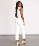 Easygoing Elegance Ruffle Detail Jumpsuit provides a stylish start to creating your best summer outfits of the season with on-trend details for 2023!