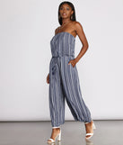 Good Times Strapless Stripe Jumpsuit provides a stylish start to creating your best summer outfits of the season with on-trend details for 2023!