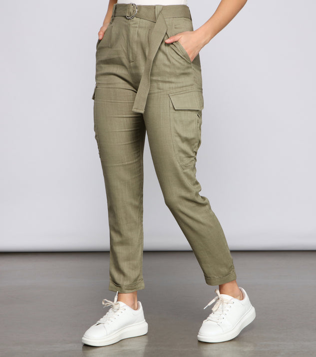 High Waist Linen Cargo Pants for 2023 festival outfits, festival dress, outfits for raves, concert outfits, and/or club outfits
