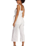 Tie Front Striped Culotte Jumpsuit for 2022 festival outfits, festival dress, outfits for raves, concert outfits, and/or club outfits