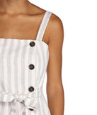 Tie Front Striped Culotte Jumpsuit for 2022 festival outfits, festival dress, outfits for raves, concert outfits, and/or club outfits