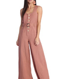 Button Detail Wide Leg Jumpsuit will help you dress the part in stylish holiday party attire, an outfit for a New Year’s Eve party, & dressy or cocktail attire for any event.