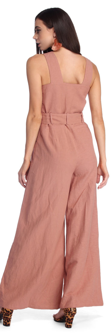 Button Detail Wide Leg Jumpsuit for 2022 festival outfits, festival dress, outfits for raves, concert outfits, and/or club outfits
