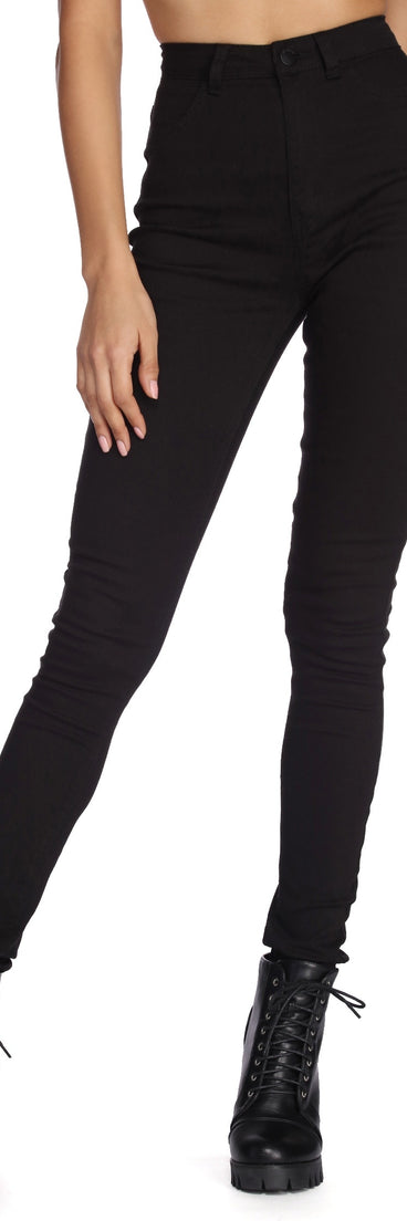 High Waist Twill Skinny Jeans for 2022 festival outfits, festival dress, outfits for raves, concert outfits, and/or club outfits