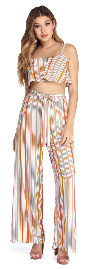 Set Me Up In Stripes Flared Pants