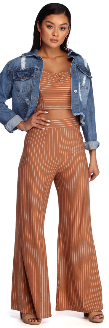 All About The Stripes Wide Leg Pants