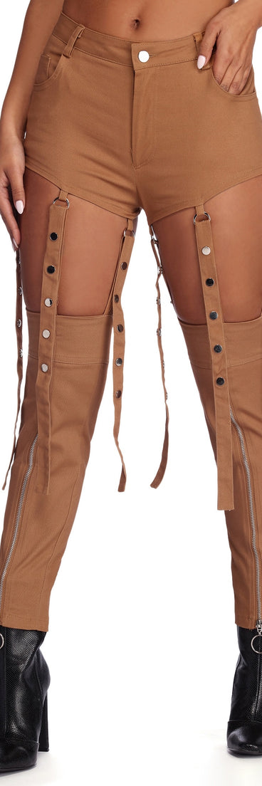 Studded Suspender Shorts for 2022 festival outfits, festival dress, outfits for raves, concert outfits, and/or club outfits