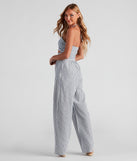 Seasonal Stripe Halter Linen Jumpsuit for 2023 festival outfits, festival dress, outfits for raves, concert outfits, and/or club outfits