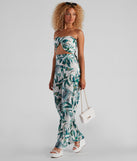 Summer Palms Strapless Jumpsuit provides a stylish start to creating your best summer outfits of the season with on-trend details for 2023!