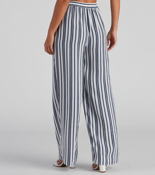 【BAON】Hoch Summer Stripe Pants Sunday's Match Striped Wide Leg Pants | Windsor