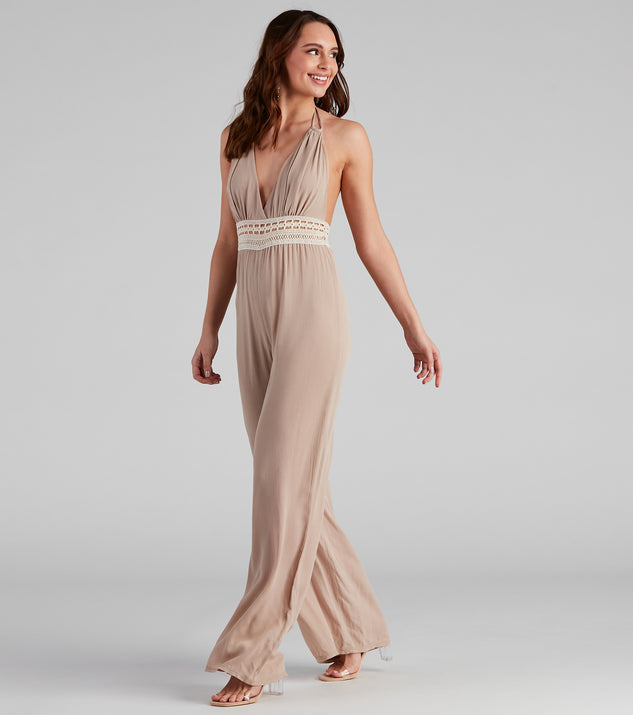 Free Spirit Crochet Waist Jumpsuit provides a stylish start to creating your best summer outfits of the season with on-trend details for 2023!
