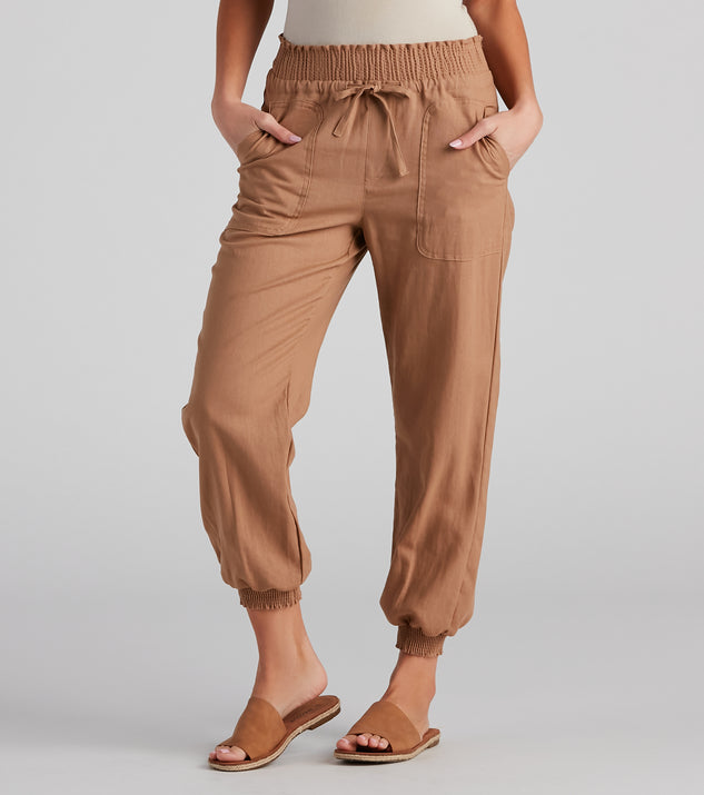 Chill Out Smocked Joggers provides a stylish start to creating your best summer outfits of the season with on-trend details for 2023!