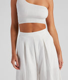 Get Together Pleat Wide-Leg Pants is a trendy pick to create 2023 festival outfits, festival dresses, outfits for concerts or raves, and complete your best party outfits!