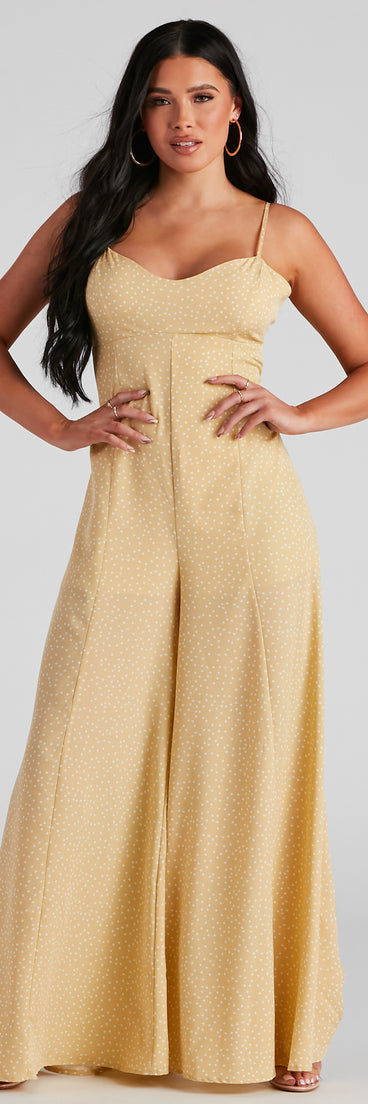 Summer Days Polka Dot Jumpsuit provides a stylish start to creating your best summer outfits of the season with on-trend details for 2023!