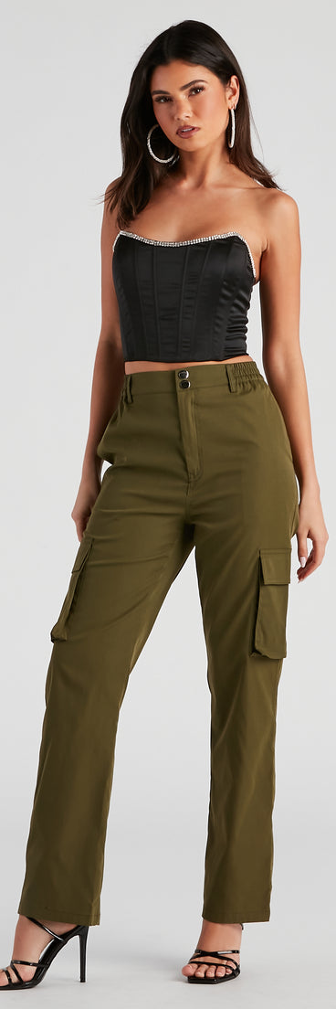 Casual Slay Wide-Leg Cargo Pants is a trendy pick to create 2023 festival outfits, festival dresses, outfits for concerts or raves, and complete your best party outfits!