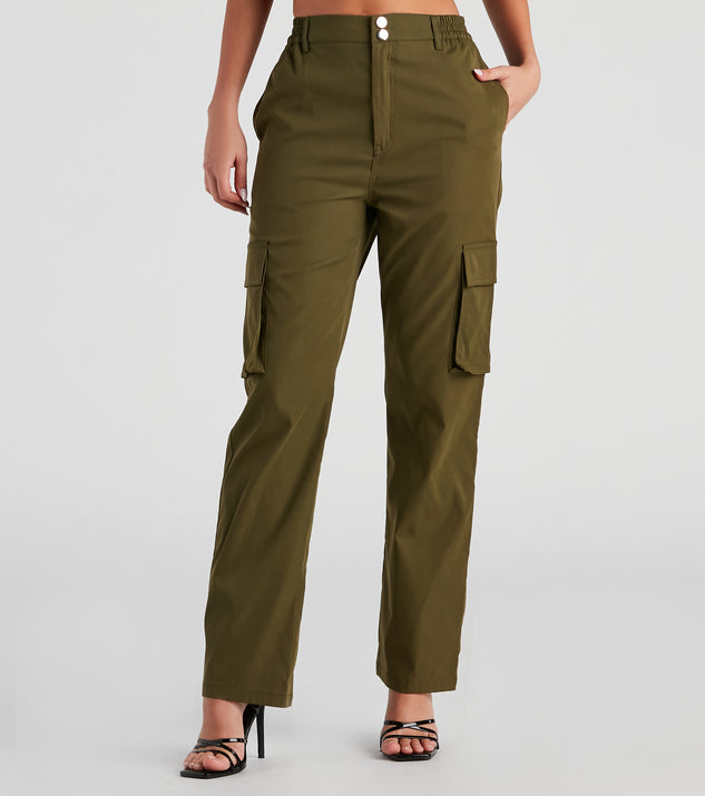 [FULL OF SSUN] Curved Cargo Flare Pants /追跡付 Satin Cargo Pants (2P084A-N0699-BUTTERFLY)