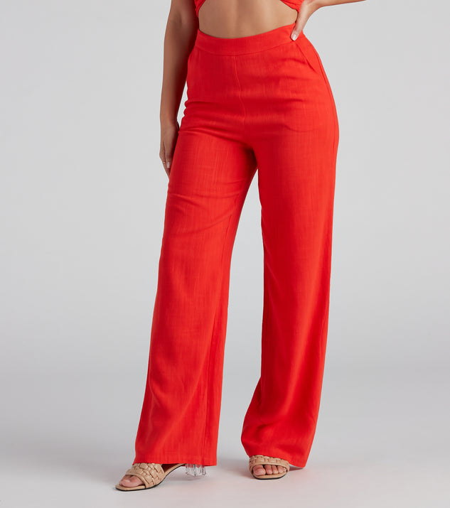 Worth It Linen Wide-Leg Pants is a fire pick to create 2023 festival outfits, concert dresses, outfits for raves, or to complete your best party outfits or clubwear!