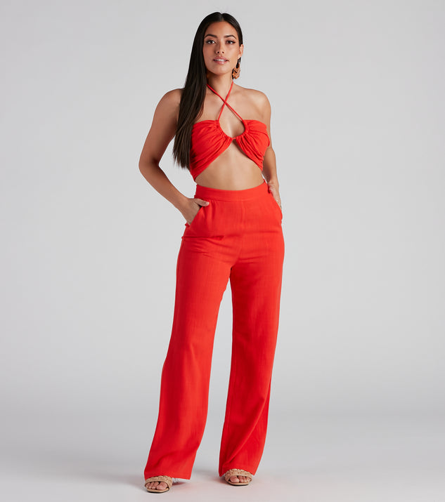 Worth It Linen Wide-Leg Pants is a fire pick to create 2023 festival outfits, concert dresses, outfits for raves, or to complete your best party outfits or clubwear!