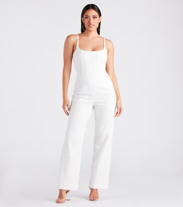 Corset With The Program Linen Jumpsuit provides a stylish start to creating your best summer outfits of the season with on-trend details for 2023!