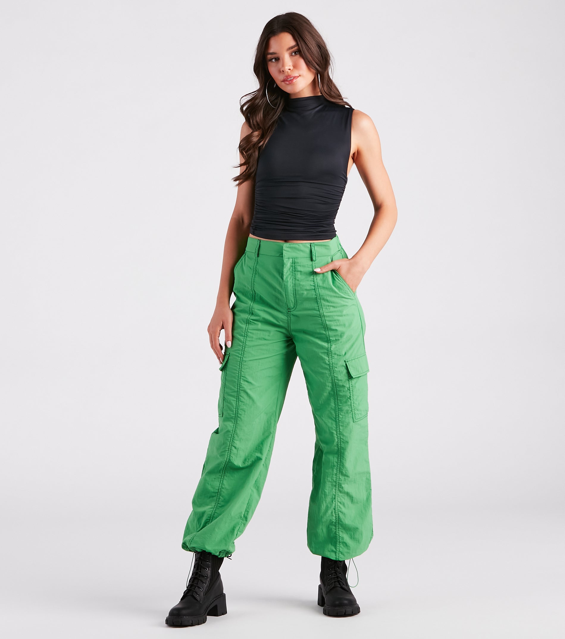The Bottom Line High-Rise Parachute Cargo Pants | Windsor