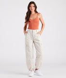 The Bottom Line High-Rise Parachute Cargo Pants provides a stylish start to creating your best summer outfits of the season with on-trend details for 2023!