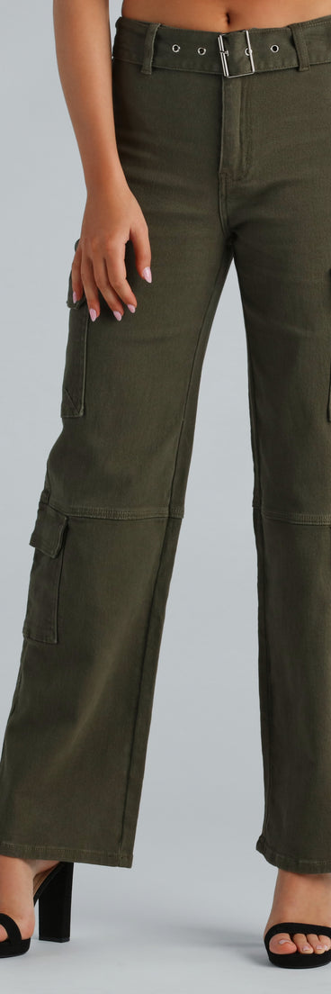 Playing For Keeps Cargo Straight Leg Denim Jeans