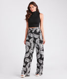 Getaway Dreams Linen Tropical Wide Leg Pants