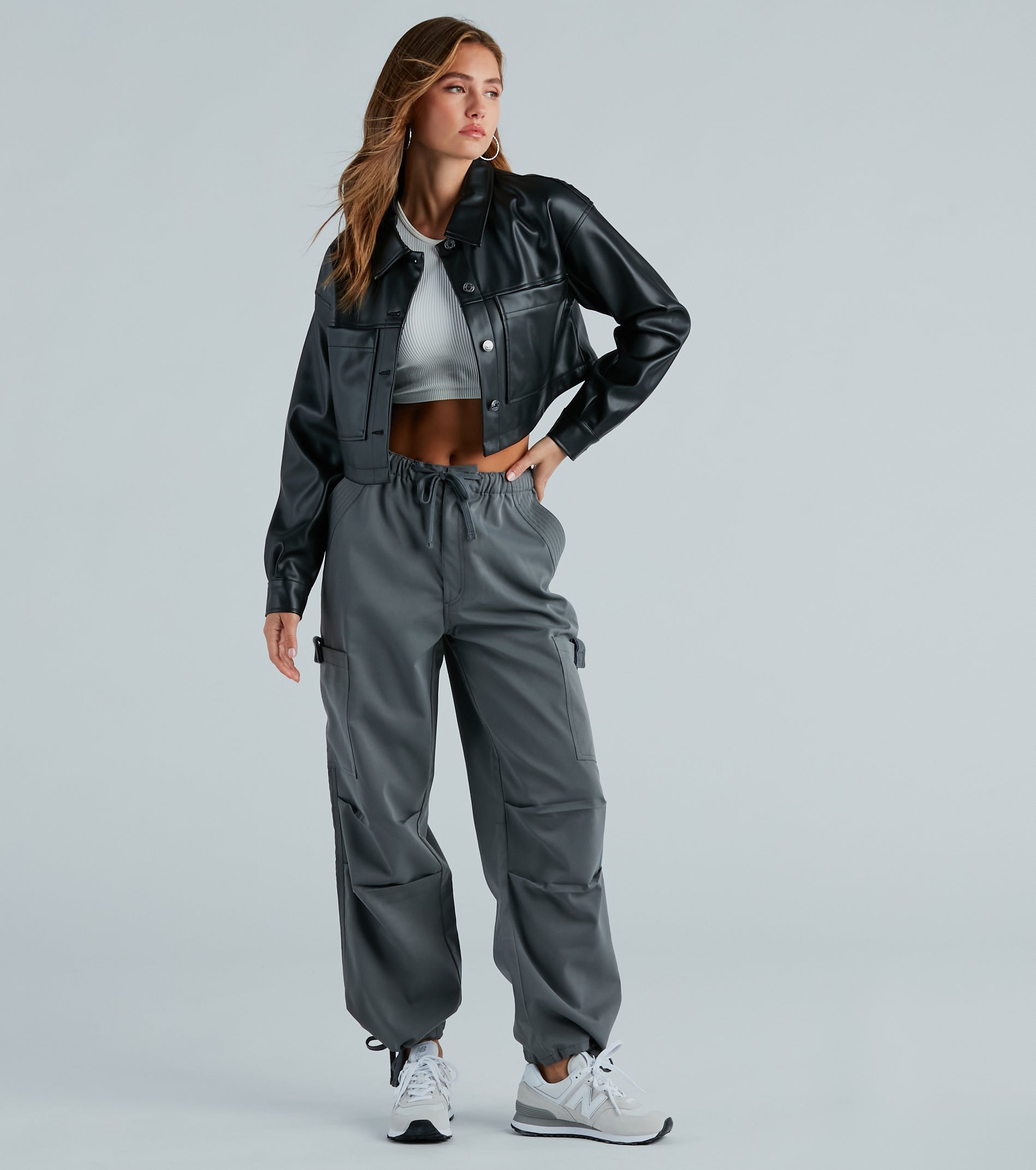 Movin' On Up High-Rise Parachute Cargo Pants | Windsor