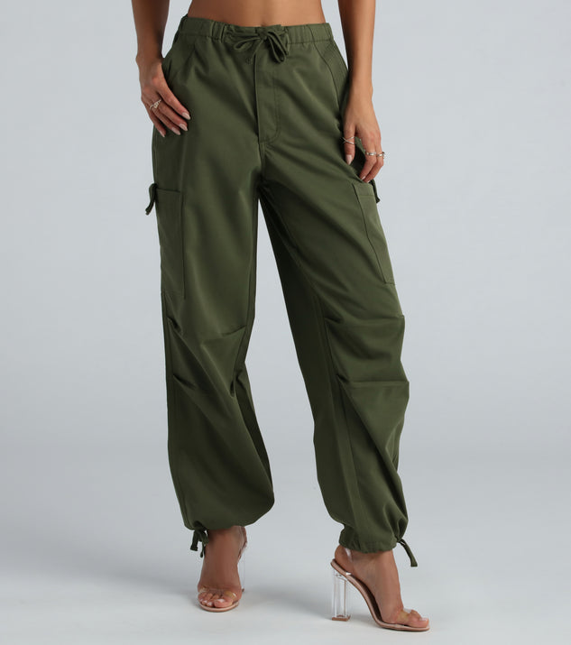 Movin' On Up High-Rise Parachute Cargo Pants | Windsor