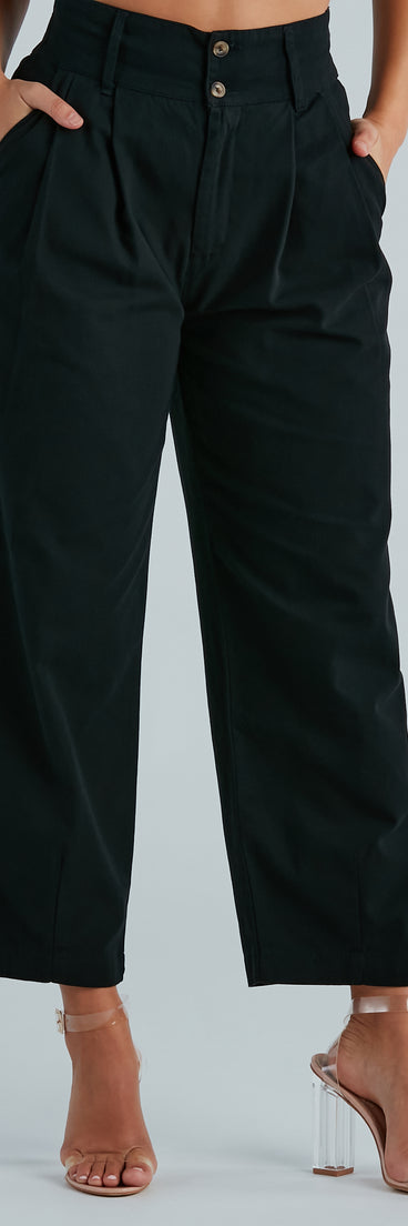 Effortless Ease Wide-Leg Canvas Trouser Pants