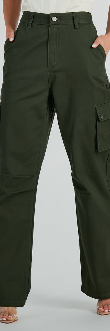 Weekend Mode High Waist Straight-Leg Cargo Pants