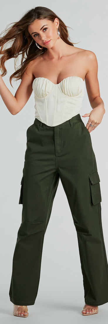 Weekend Mode High Waist Straight-Leg Cargo Pants