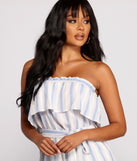 Sweeter In Stripes Strapless Romper for 2023 festival outfits, festival dress, outfits for raves, concert outfits, and/or club outfits
