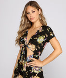 Floral Daydream Tie-Front Romper is a trendy pick to create 2023 festival outfits, festival dresses, outfits for concerts or raves, and complete your best party outfits!