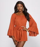 Boho Babe Flowy Tie-Front Romper provides a stylish start to creating your best summer outfits of the season with on-trend details for 2023!