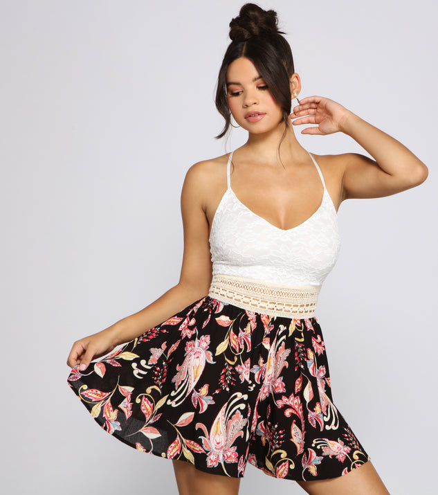Bohemian Vibes Crochet Lace Romper provides a stylish start to creating your best summer outfits of the season with on-trend details for 2023!