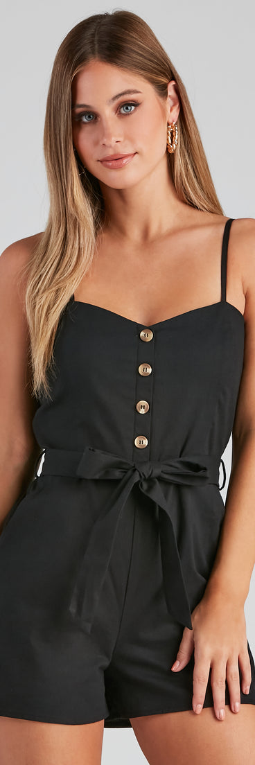 Perfect Day Sleeveless Linen Romper is a trendy pick to create 2023 festival outfits, festival dresses, outfits for concerts or raves, and complete your best party outfits!