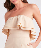 Take It Away Linen Strapless Ruffled Romper