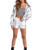 Level Up Metallic Shorts for 2022 festival outfits, festival dress, outfits for raves, concert outfits, and/or club outfits