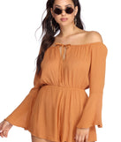 Beauty In Bell Sleeve Romper for 2022 festival outfits, festival dress, outfits for raves, concert outfits, and/or club outfits