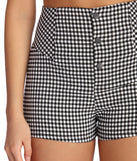 Check 'Em Out Gingham Shorts for 2022 festival outfits, festival dress, outfits for raves, concert outfits, and/or club outfits