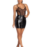 Liquid Leather Zipper Mini Skirt for 2022 festival outfits, festival dress, outfits for raves, concert outfits, and/or club outfits