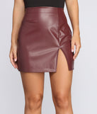 Slay It With Style Faux Leather Mini Skirt helps create the best bachelorette party outfit or the bride's sultry bachelorette dress for a look that slays!